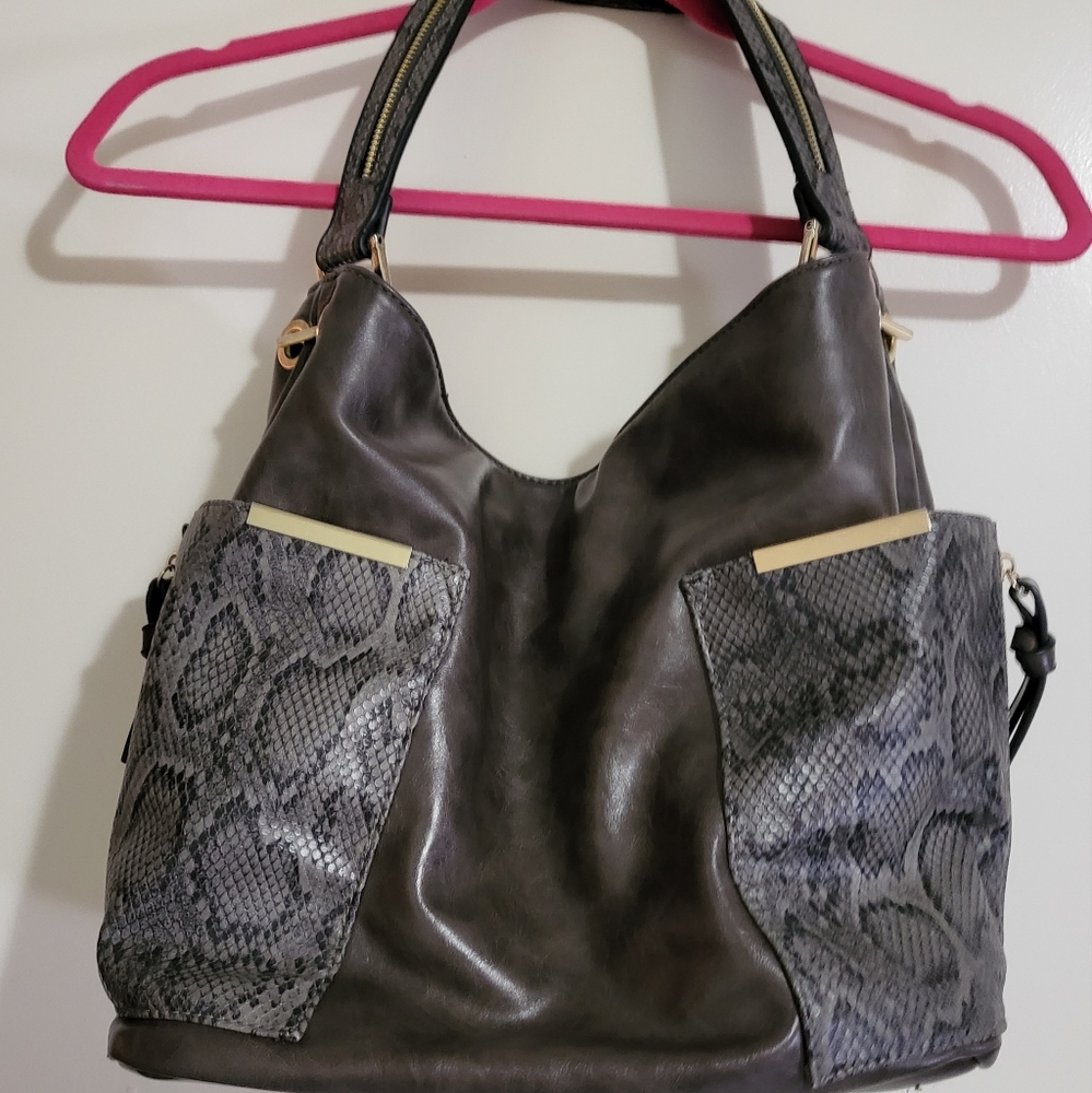 Large grey shoulder bag
